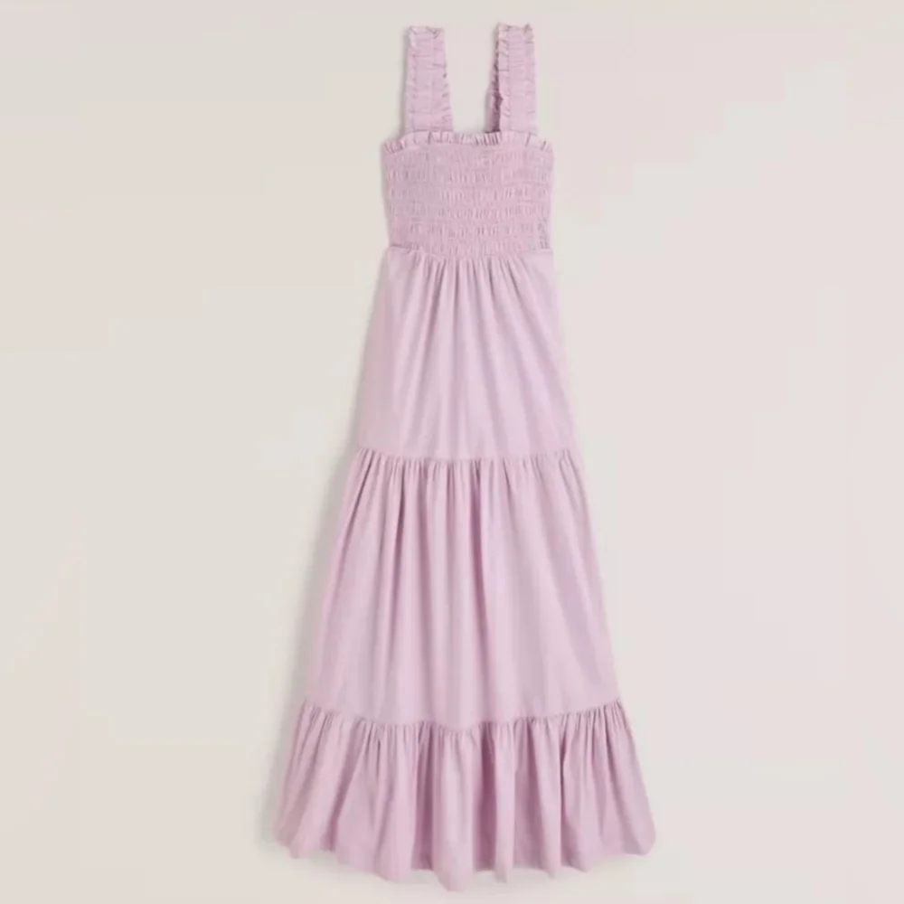 NWT ABERCROMBIE & FITCH Smocked Bodice Easy Maxi Dress Size XXSP Lavender
